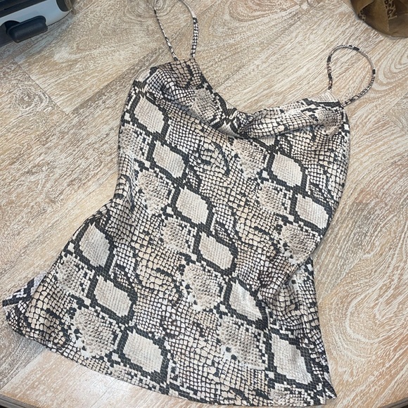 Audrey 3+1 animal print snakeskin python tank top small - Picture 2 of 3